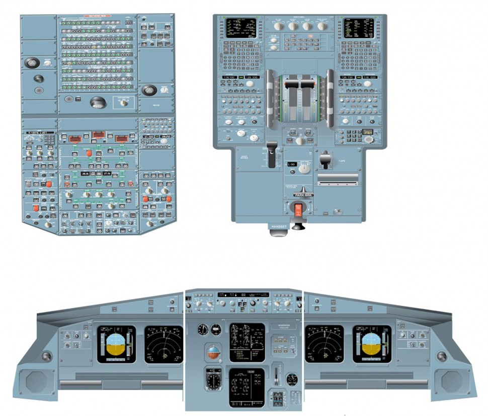Панель управления в самолете картинка